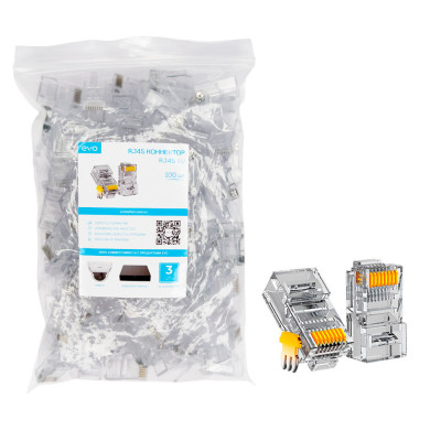 RJ45-1U Коннектор RJ45 Cat.5e (100 штук в упаковке)